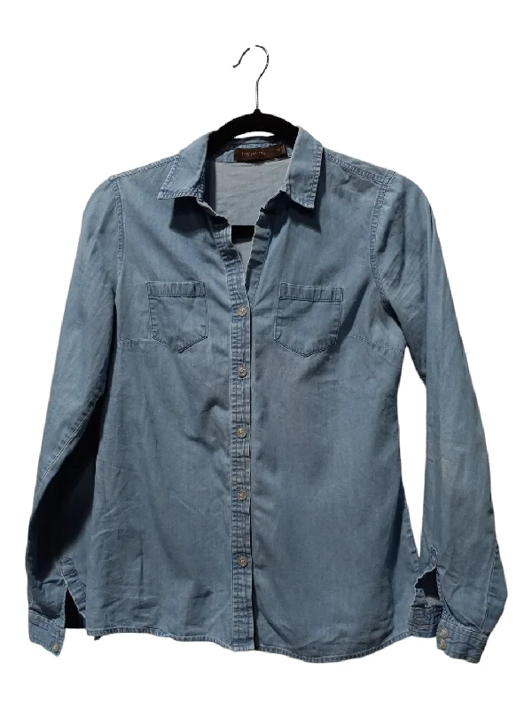 Women's Blouse for Special OccasionsTop Long Sleeve By Limited In Blue Denim, Size: Xs