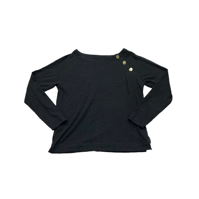 Women's Blouse with Long LengthTop Long Sleeve By Loft In Black & Gold, Size: M