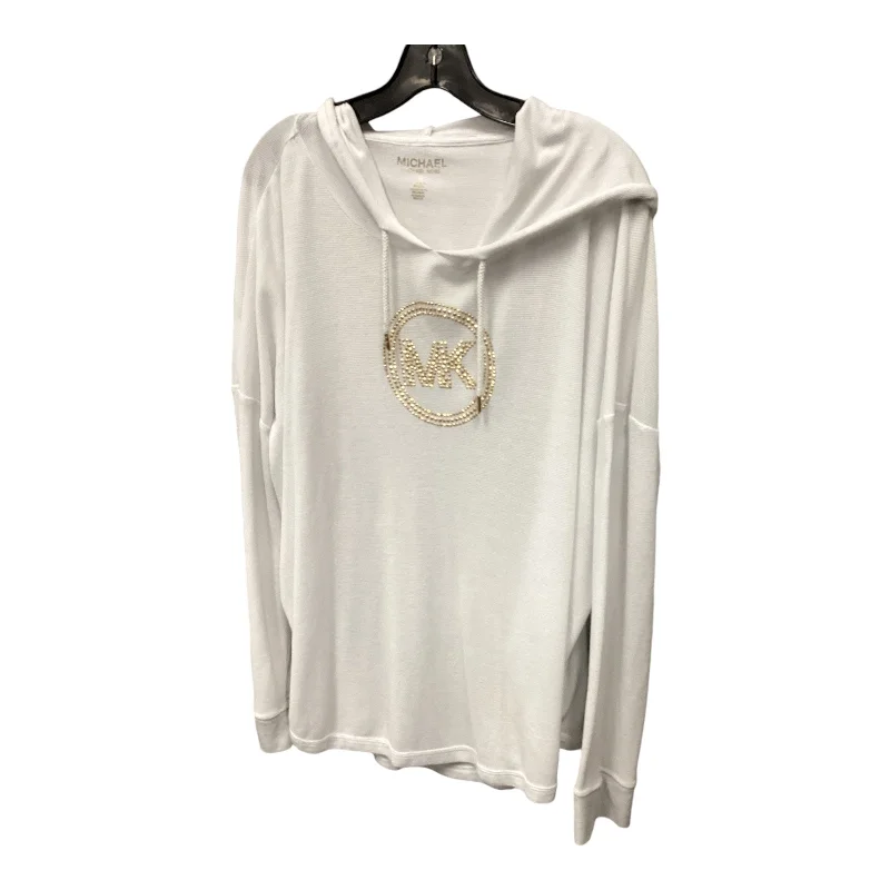 Women's Blouse with Square CollarTop Long Sleeve By Michael By Michael Kors In White, Size: Xl