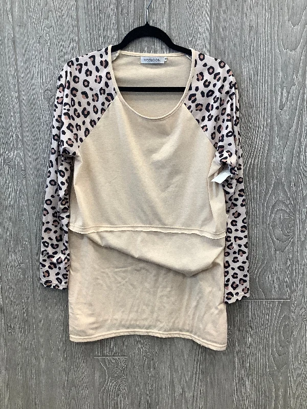 Women's Blouse with V-Shaped CollarTop Long Sleeve By Misslook In Animal Print, Size: M