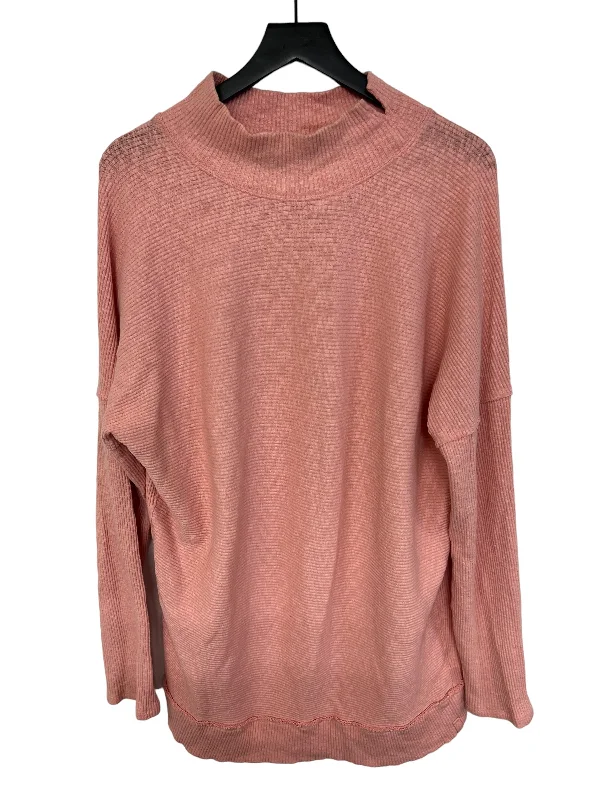 Women's Blouse with Gathered SleevesTop Long Sleeve By We The Free In Pink, Size: L