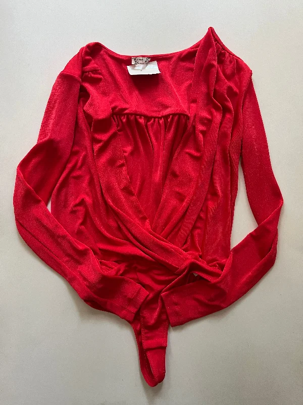 Women's Blouse with FrillsTop Long Sleeve By We The Free In Red, Size: S