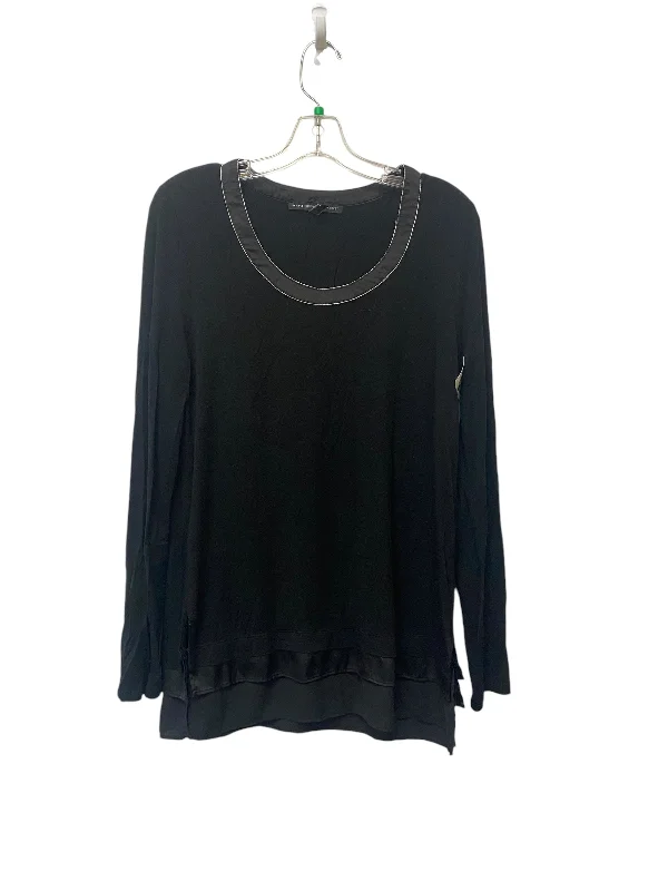 Women's Blouse with Keyhole CollarTop Long Sleeve By White House Black Market In Black, Size: M