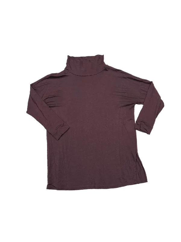 Women's Blouse with Peter Pan CollarTunic Long Sleeve By Eileen Fisher In Purple, Size: Xl