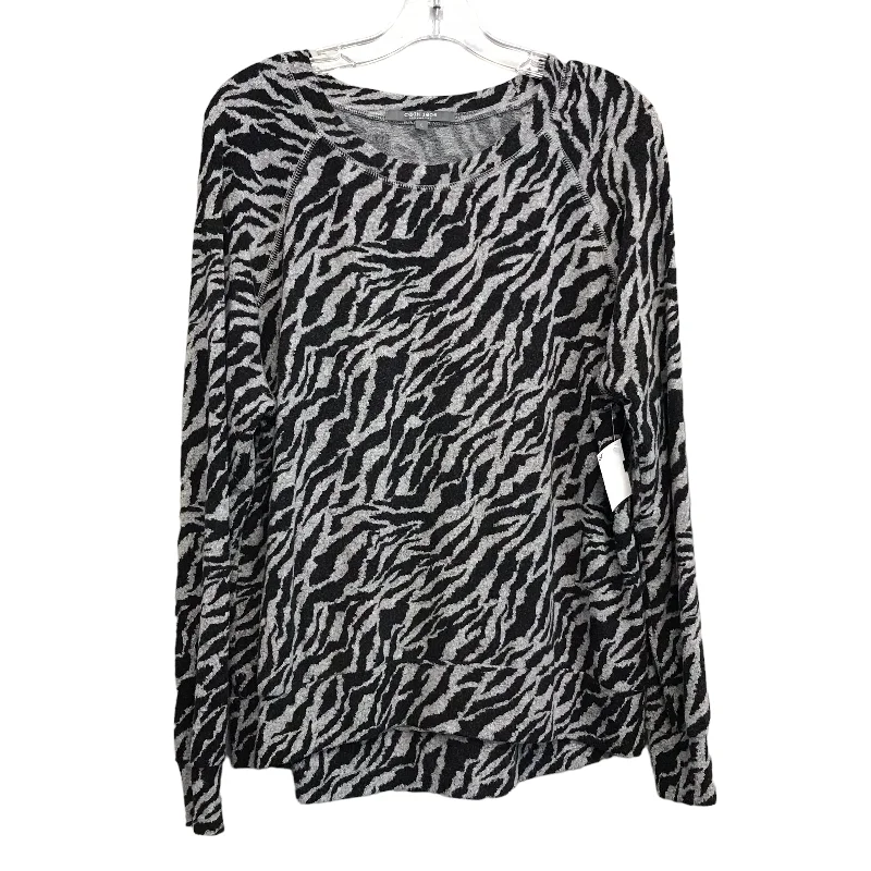 Women's Blouse with U-Shaped CollarZEBRA PRINT TOP LS by COIN 1804 Size:L